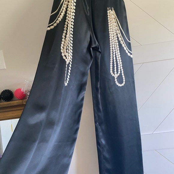 Stella McCartney Pearl Trompe L’oeil Mid-Rise Trousers - Picture 2 of 10